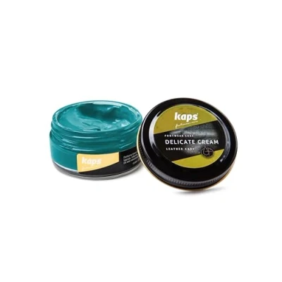 Abbildung von Kaps Professional Schuhpflege Delicate Cream Schuhcreme &amp; Pflegemittel zur Reinigung und Auffrischung von Naturleder Synthetik (50ml) (165 Türkis)