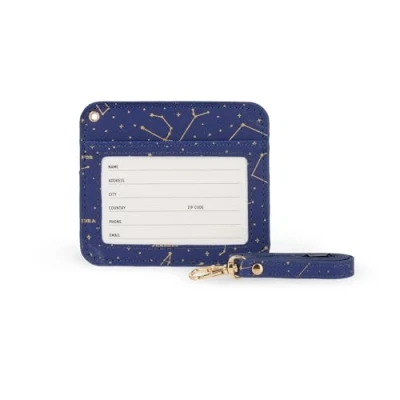 Abbildung von Legami Ausweishalter mit Karabinerverschluss, Kartenhalter Sicherheits Clip Verschluss, 1 transparentes Fenster, Kartenfächer aus PU Leder, Größe 10,4 x 9 cm, Thema Stars
