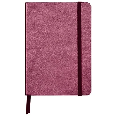 Abbildung von Clairefontaine 400090C Notizbuch (mit Perlmutt Effekt mit Softcover aus Leder, DIN A6, 10,5 x 14,8cm, 72 Blatt, blanko, Gummizugverschluß, Lesezeichen) 1 Stück kirschrot