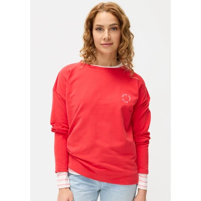 Abbildung von Lascana Sweatshirt, Damen, Größe: 32/34, Rot flieder bestickt