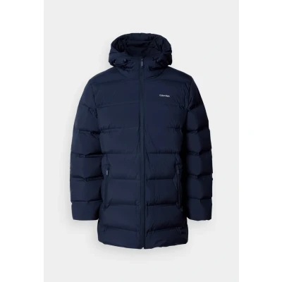 Abbildung von Calvin Klein LONG Hooded Daunenmantel, Herren, Größe: XL, Dark sapphire