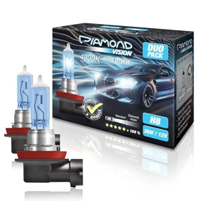 Abbildung von Diamond Vision 2x H8 12V 55W Ultra Intense 4200K Halogen KFZ Autolampen zweimal so langlebig Duobox E Prüfzeichen