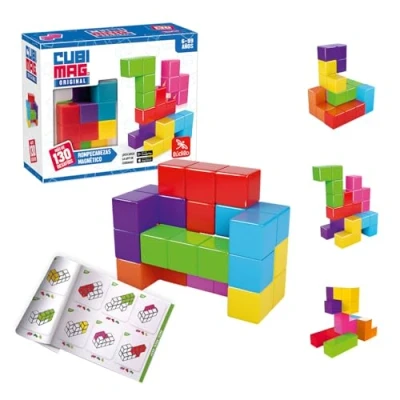 Abbildung von Ludilo 8436536808216 CUBIMAG Logikspiel, Magnetpuzzle, Kinderpuzzle, Magnetspiele für Kinder, 3D Puzzle, magnetische Reisespiele, Lernspielzeug, Sortiert