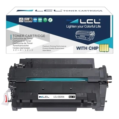 Abbildung von LCL Kompatibel Tonerkartusche 55A CE255A (1 Schwarz) Ersatz für HP Laserjet Enterprise P3010 P3011 P3015 P3016 P3015d P3015dn P3015n P3015x 500 MFP M525dn M525f Pro M521dn M521dw
