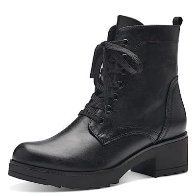 Abbildung von MARCO TOZZI Damen Stiefeletten zum Schnüren mit Blockabsatz Reißverschluss, Schwarz (Black), 36 EU