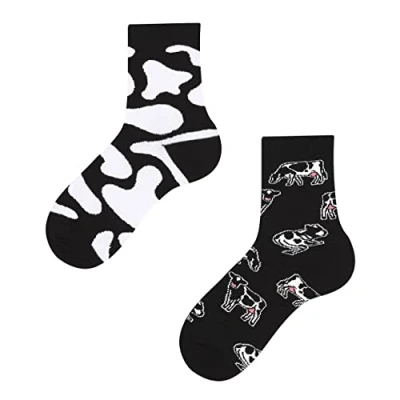 Abbildung von TODO Colours Lustige Socken Kinder mit motiv für Mädchen, Jungen, Kleinkind (23 26, Kuh Kinder)