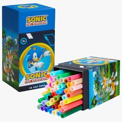 Abbildung von SONIC THE HEDGEHOG Filzstifte Kinder ab 3 Jahren, Set 48 Stück Fasermaler Auswaschbar Geschenke