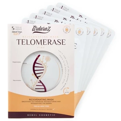 Abbildung von Ardaraz feuchtigkeitsspendende Anti Aging Gesichtsmasken beauty mit Telomerase für eine straffere Haut. Falten Tuchmasken gesicht im 5er Pack. Tiefenwirksame Feuchtigkeitspflege Sofortwirkung