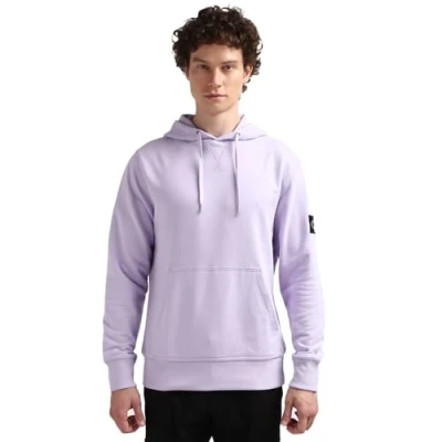 Abbildung von Calvin Klein Jeans Herren Hoodie Badge mit Kapuze, Violett (Pastel Lilac), XS