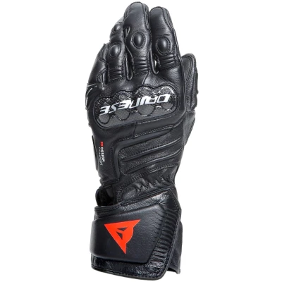Abbildung von Dainese Carbon 4 Long Gloves, Lange Sport Motorradhandschuhe aus Leder, Knöchelschoner Carbon, Mann, Schwarz/Schwarz/Schwarz, S