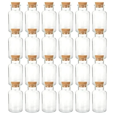Abbildung von Schramm® Gewürzgläser 300ml rund wählbar 6, 12 oder 24 Stück 14 x 6,8 cm mit Kork Verschluss inkl. Etiketten verschiedene Anzahl Aufbewahrungsgläser, Größe:24