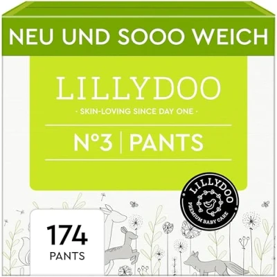Abbildung von LILLYDOO Baby Windeln Pants Größe 3 (6 10 kg), Monatsbox (174 Höschenwindeln), Sicherer Auslaufschutz Hautfreundlich, Weich &amp; Ohne Lotionen für empfindliche Haut, Dermatologisch getestet