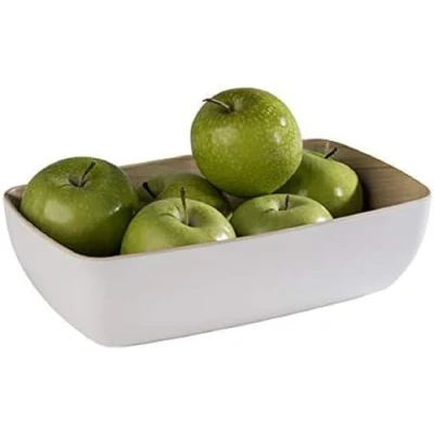 Abbildung von APS Schale „Frida“, 1/4 Bowl, Melamin Obstschale/Brotschale für 1,8 Liter Inhalt, 26,5 x 16,2 cm, 7,5 cm Höhe, weiß