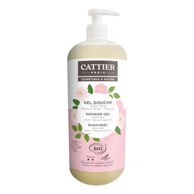 Abbildung von CATTIER PARIS Duschgel Rose Peony Aloe Vera seifen &amp; sulfatfreie (Sulfatfreie Tenside) reinigt die Haut sanft und hilft das natürliche Gleichgewicht der zu bewahren 1000ml