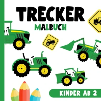 Abbildung von Trecker Malbuch Kinder ab 2: Traktor Buch 2 Jahre I Kindermalbuch 30 Malvorlagen Traktoren Landmaschinen Ausmalbilder 8,5 Zoll x