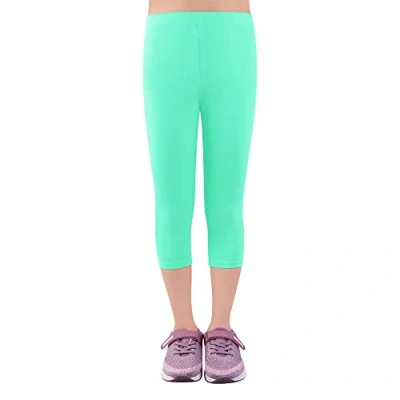 Abbildung von L&amp;K II Kinder Mädchen Leggings 3/4 Hose Capri aus Baumwolle Schulkleidung 158 164 2723 Grün