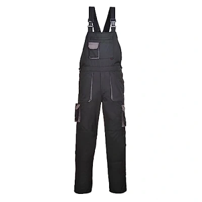 Abbildung von Portwest Texo Kontrast Latzhose, Größe: 4XL, Farbe: Schwarz, TX12BKR4XL