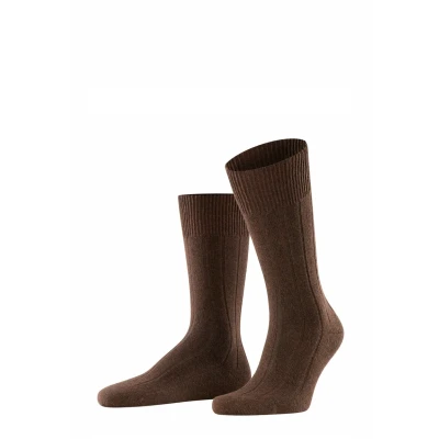 Abbildung von FALKE Herren Lhasa Rib M SO Wolle Kaschmir einfarbig 1 Paar Socken, Braun (Brown 5930) neu umweltfreundlich, 47 50