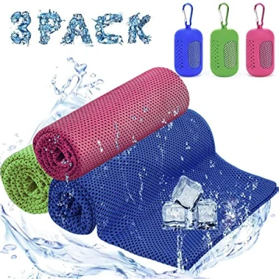 Abbildung von Ciskotu Kühltuch 3er Set, Mikrofaser Sport Handtücher Kühlendes, Schnelltrocknend Kühlhandtuch für Sofortige Kühlung, Eishandtuch Cooling Towel Fitness, Sport, Reise, Yoga