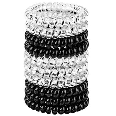 Abbildung von JessLab Haargummi Damen, 10 Stück Telefonkabel Elastisch Haarband No Damage Spirale für Mädchen Frauen Farbe Sortiert (#9)