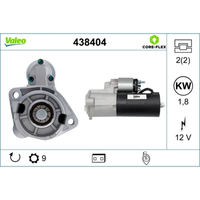 Abbildung von VALEO 438404 Anlasser 12V 1,8kW 9 L 48 83mm AUDI: A4 B5 Avant, B6 Saloon, VOLKSWAGEN: Passat GP Estate