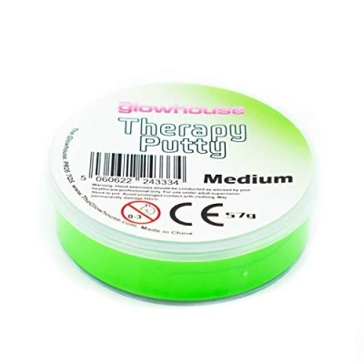 Abbildung von Premium Therapieknete, Quetschbar, ungiftig, Handübung, Anti Stress, für Erwachsene und Kinder, 57 g (Grün Medium)
