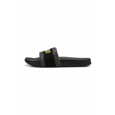 Abbildung von Puma Leadcat Animal Flair Slipper, Damen, Größe: 35.5, black/puma gold Kunststoff