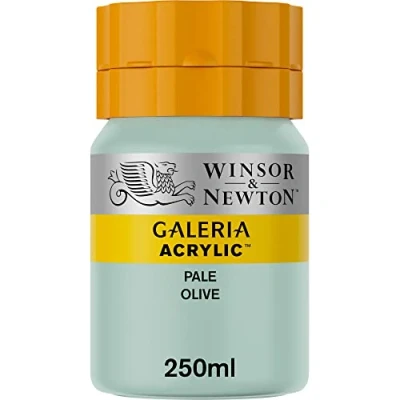 Abbildung von Winsor &amp; Newton 2137435 Galeria Acrylfarbe, hohe Pigmentierung, lichtecht, buttrige Konsistenz, 250 ml Tube Olivgrün Blass