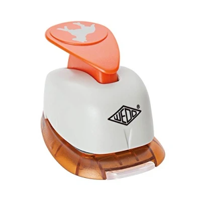 Abbildung von Wedo 168120 Motivlocher klein Pferd (mit praktischem Auffangbehälter, Ausstanzung 1,4 x cm) grau / orange