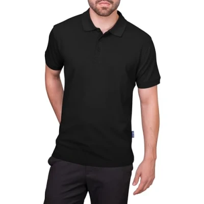Abbildung von HRM Herren Heavy Polo, schwarz, Gr. 2XL I Premium Polo Shirt aus 100% Baumwolle Basic Polohemd bis 60C waschbar Hochwertige &amp; nachhaltige Bekleidung Workwear
