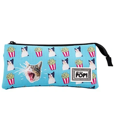 Abbildung von Oh My Pop! Angry Cat Dreifach HS Federmäppchen, Türkis