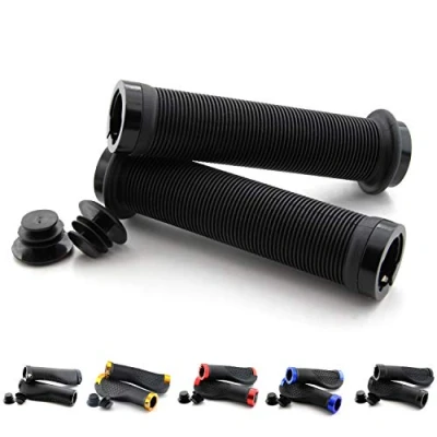 Abbildung von Universal Fahrradgriffe, E Bike Lenkergriffe Quad Griffe ATV Fahrrad Griffgummis 2 x 22mm (Schwarz Geriffelt)