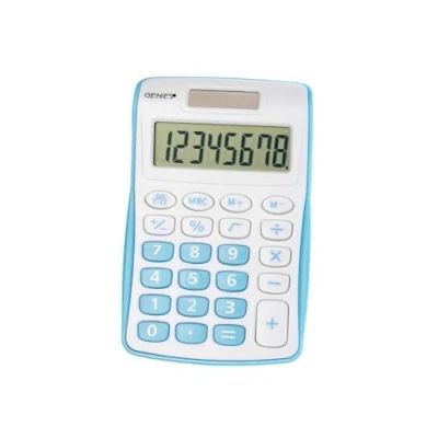 Abbildung von Genie 120 B 8 stelliger Taschenrechner (Dual Power (Solar und Batterie); kompaktes Design) 1 Stück; blau