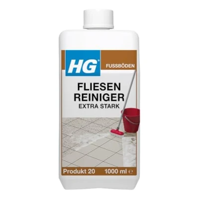 Abbildung von HG Fliesen Reiniger Extra Stark, Extrem starker Fett und Schmutzentferner für Bodenfliesen, Steinplatten Natursteine aller Art 1 Liter