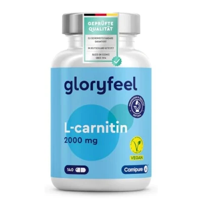 Abbildung von L Carnitin 2000 mg Premium: Carnipure® von Lonza 140 Kapseln Hochdosiertes Vegan, laborgeprüft, ohne Zusätze in Deutschland hergestellt