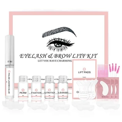 Abbildung von weixinbuy 2 in 1 Augenbrauenlift und Augenbrauen Curling Kit Wimpernlaminierungsset DIY Dauerwelle für Wimpern Professioneller Lift trendigen
