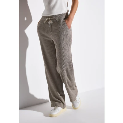 Abbildung von STREET ONE Damen A379034 Wide Leg Hose mit Struktur, Vintage Stone, 38W x 30L