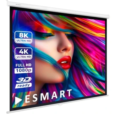 Abbildung von ESMART Professional MIROLO Rollo Leinwand 264 cm Bild 244 x 183 (120&quot;) 4:3 Heimkino Beamer Projektionsleinwand LCD LED