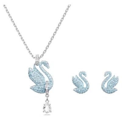 Abbildung von Swarovski Iconic SWAN SET Ohrringe, Damen, Größe: One Size, Ice blue