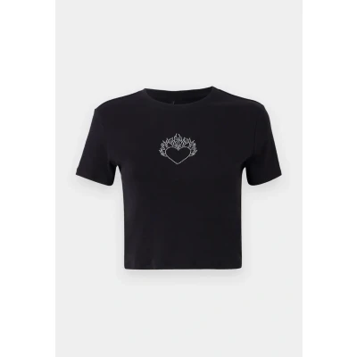 Abbildung von ONLY Onlkira Bling O NECK Short Tshirt print, Damen, Größe: XL, Black