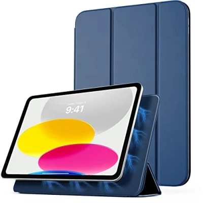 Abbildung von TiMOVO Hülle Kompatibel mit iPad 10 Generation 10,9 Zoll 2022, Hülle, Schlank Magnetisch Schutzhülle Auto Wake/Sleep &amp; Standfunktion, Leicht Trifold Tablet Case für Gen, Grau Blau