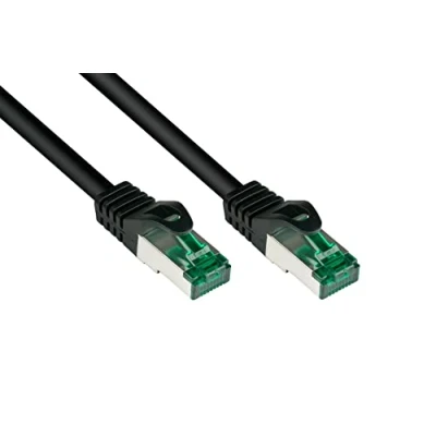 Abbildung von Good Connections® PREMIUM Cat. 6A OUTDOOR Patchkabel 25m IP66 mit Rastnasenschutz 10 GIGABIT, KUPFERLEITER / CU S/FTP, PiMF 500MHz für den Außenbereich, UV und Wasser resistent SCHWARZ