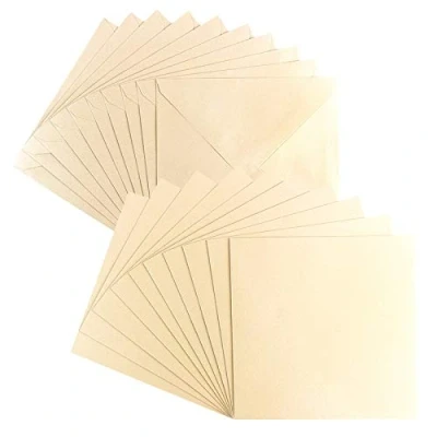 Abbildung von Ideen mit Herz Grußkarten Set Perlmutt Veredelung 10 Karten ca. 250 g/m² + Umschläge 120 In Creme 16 cm x