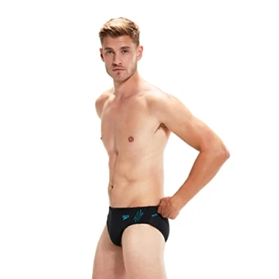 Abbildung von Speedo Hyperboom Badehose Slip, Herren, Größe: 4, Black/bolt