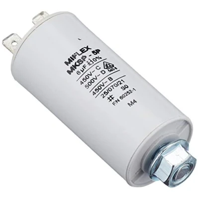 Abbildung von AnlaufKondensator MotorKondensator 6µF 450V 30x58mm Stecker M8 ; Miflex 6uF