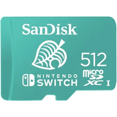 Abbildung von SanDisk microSDXC UHS I Speicherkarte für Nintendo Switch 512 GB (U3, Class 10, 100 MB/s Übertragung, mehr Platz Spiele)