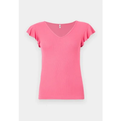 Abbildung von ONLY Onlbelia CAP Sleeve Tshirt basic, Damen, Größe: Small, Camellia rose