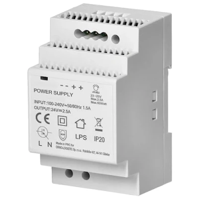 Abbildung von Miratic 24V DC Netzteil Hutschiene für Stabile und Effiziente Stromversorgung Ideal Industrie Hauselektronik (2,5A, 60W 3 module)