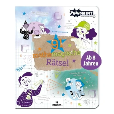 Abbildung von moses. PhänoMINT 91 mathemagische Rätsel, Mathematik Rätsel für clevere Kids, Logikrätsel und Denkspiele, knifflige Knobeleien magische ... ab 8 Jahren: Entdecke die Magie der Zahlen
