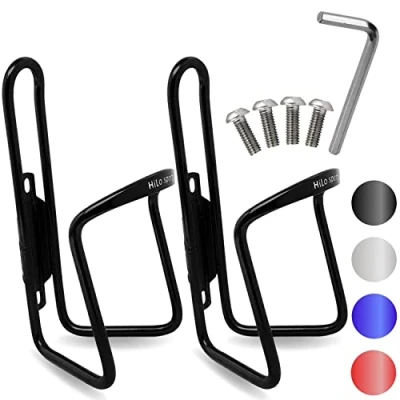 Abbildung von HiLo sports 2er Set Flaschenhalter Fahrrad [Mit Schrauben &amp; Werkzeug] Rostfreie Trinkflaschenhalterung aus Aluminium Getränkehalter